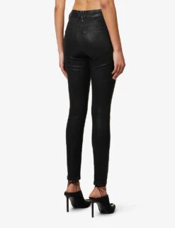 GOOD AMERICAN Good Legs Tapered-leg Mid-rise Organic Stretch-denim Jeans -Women Clothing Store R04180514 BLACK001 ALT03