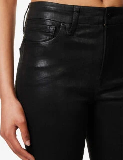 GOOD AMERICAN Good Legs Tapered-leg Mid-rise Organic Stretch-denim Jeans -Women Clothing Store R04180514 BLACK001 ALT04