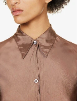 Dries Van Noten Textured Slim-fit Woven Shirt -Women Clothing Store R04180718 OLDROSE ALT04