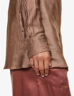 Dries Van Noten Textured Slim-fit Woven Shirt -Women Clothing Store R04180718 OLDROSE ALT05