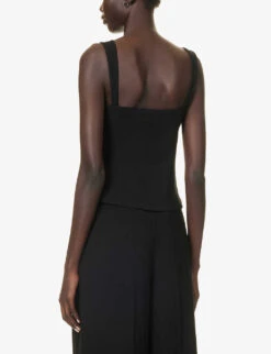 Angelita Embellished-neckline Woven Top -Women Clothing Store R04181288 BLACK ALT03