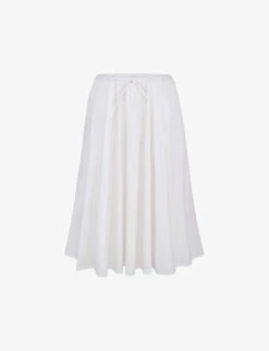 Cora Self-tie Stretch-woven Midi Skirt