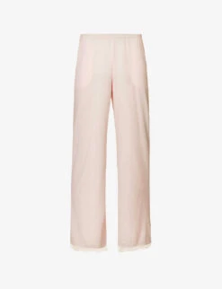 Lace Straight-leg Relaxed-fit Organic-cotton Trousers