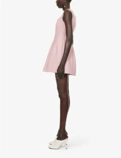 Philosophy Di Lorenzo Serafini Square-neckline Panelled Stretch-woven Mini Dress 7 Philosophy Di Lorenzo Serafini Square-neckline Panelled Stretch-woven Mini Dress -Women Clothing Store R04183937 PINK ALT02
