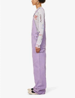 Acne Studios Palmon Logo-patch Cotton-canvas Dungarees -Women Clothing Store R04185139 SMOKYPURPLE ALT02