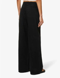 Taylor Pleated Wide-leg Relaxed-fit Denim Jeans -Women Clothing Store R04186799 SHADOWRIDGE ALT03