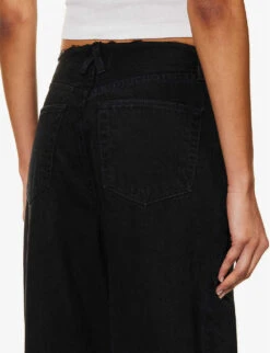 Taylor Pleated Wide-leg Relaxed-fit Denim Jeans -Women Clothing Store R04186799 SHADOWRIDGE ALT05