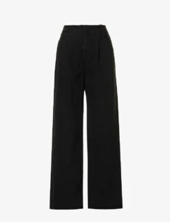 Taylor Pleated Wide-leg Relaxed-fit Denim Jeans