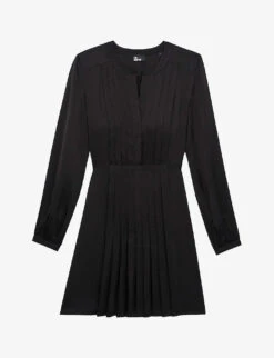 THE KOOPLES V-neck Pleated Woven Mini Dress