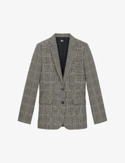 THE KOOPLES Prince Of Wales Check Straight-fit Wool-blend Blazer