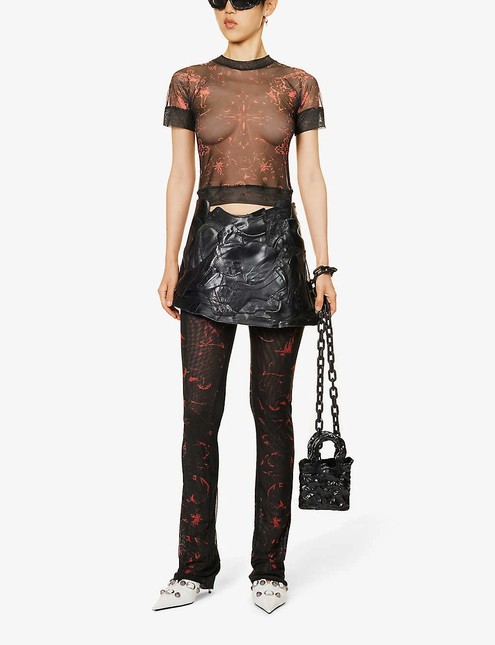 Graphic-print Flared-leg Mid-rise Stretch-recycled Polyester Trousers 2 Graphic-print Flared-leg Mid-rise Stretch-recycled Polyester Trousers - Image 2