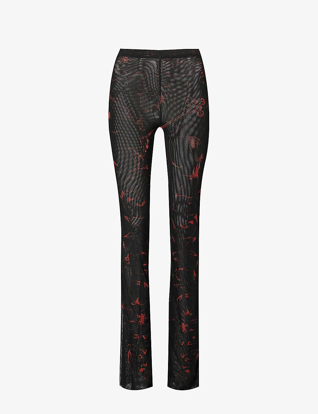 Graphic-print Flared-leg Mid-rise Stretch-recycled Polyester Trousers 1 Graphic-print Flared-leg Mid-rise Stretch-recycled Polyester Trousers