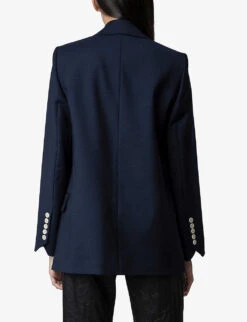 Zadig & Voltaire View Double-breasted Stretch-woven Blazer -Women Clothing Store R04188618 ENCRE ALT03