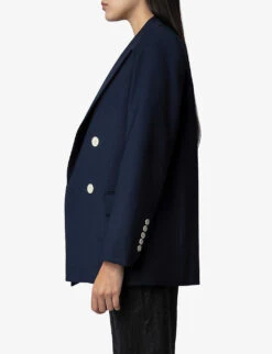 Zadig & Voltaire View Double-breasted Stretch-woven Blazer -Women Clothing Store R04188618 ENCRE ALT04