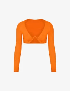 T-shirt Plunge-neck Recycled Stretch-nylon Bikini Top