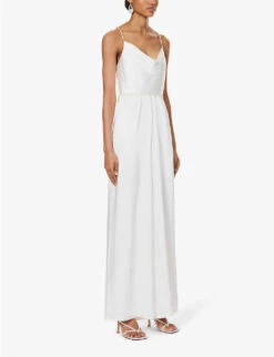 Sleeveless Cowl-neck Woven Jumpsuit -Women Clothing Store R04189843 WHITE ALT02