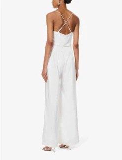 Sleeveless Cowl-neck Woven Jumpsuit -Women Clothing Store R04189843 WHITE ALT03