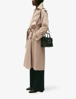 CLAUDIE PIERLOT Gwendal Double-breasted Long-line Cotton Trench Coat -Women Clothing Store R04189898 NATURELS ALT02