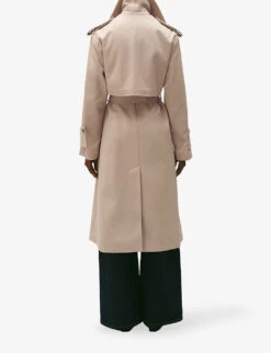CLAUDIE PIERLOT Gwendal Double-breasted Long-line Cotton Trench Coat -Women Clothing Store R04189898 NATURELS ALT03