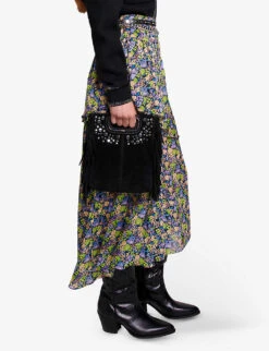 Maje Soleur Primrose-print Recycled Polyester-blend Midi Skirt -Women Clothing Store R04190266 IMPRIME ALT02