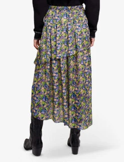 Maje Soleur Primrose-print Recycled Polyester-blend Midi Skirt -Women Clothing Store R04190266 IMPRIME ALT03