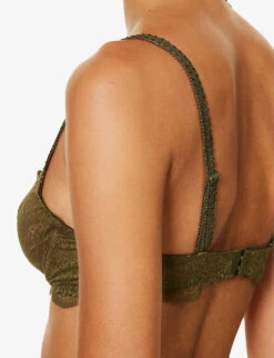 Simone Perele Karma Scallop-trim Stretch-lace Half-cup Bra -Women Clothing Store R04191864 659ADVENTUREGREEN ALT03