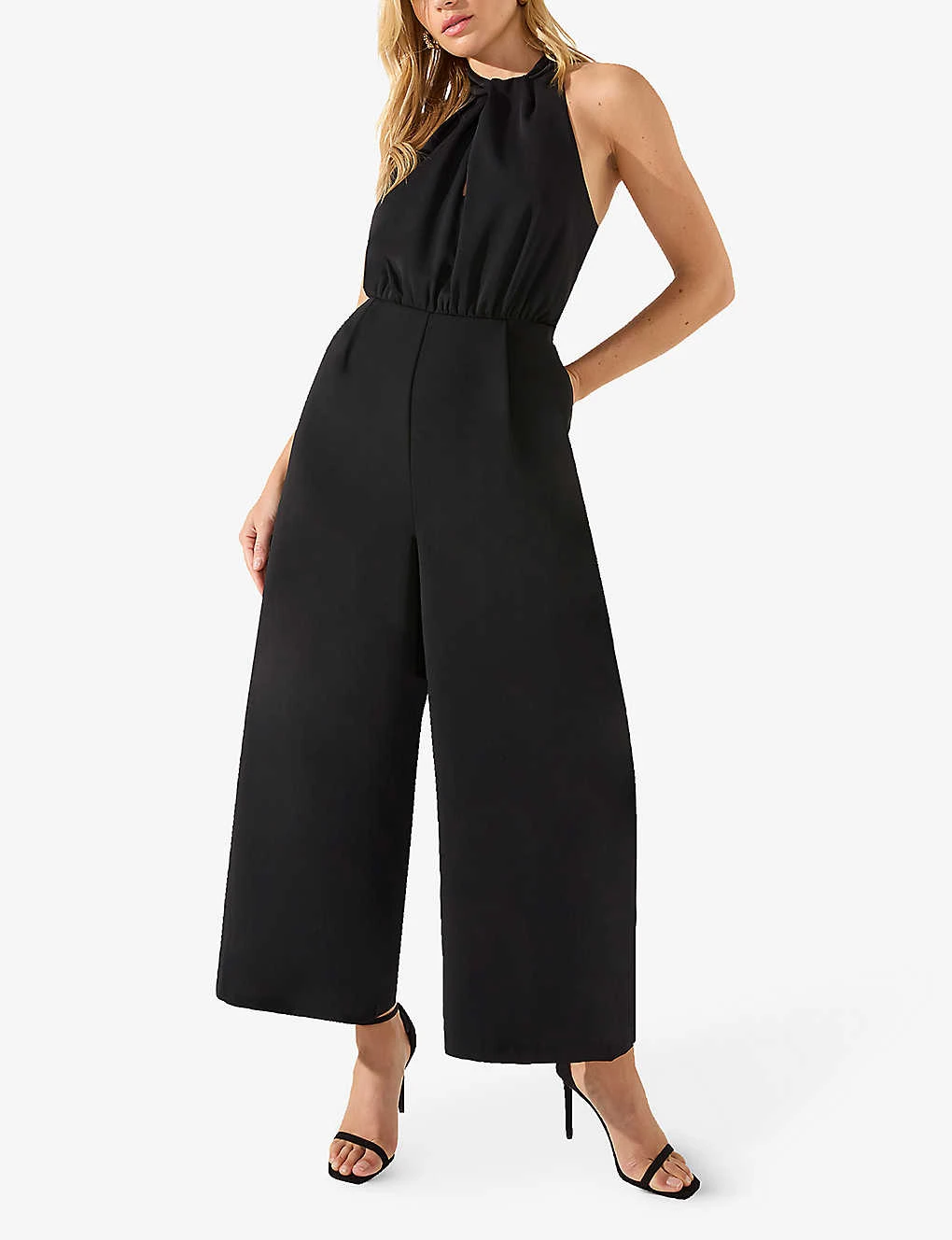 Sophia Twisted-neckline Wide-leg Crepe Jumpsuit 2 Sophia Twisted-neckline Wide-leg Crepe Jumpsuit - Image 2