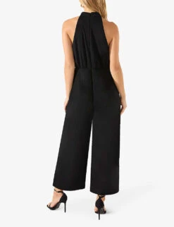 Sophia Twisted-neckline Wide-leg Crepe Jumpsuit 6 Sophia Twisted-neckline Wide-leg Crepe Jumpsuit -Women Clothing Store R04191967 BLACK ALT02
