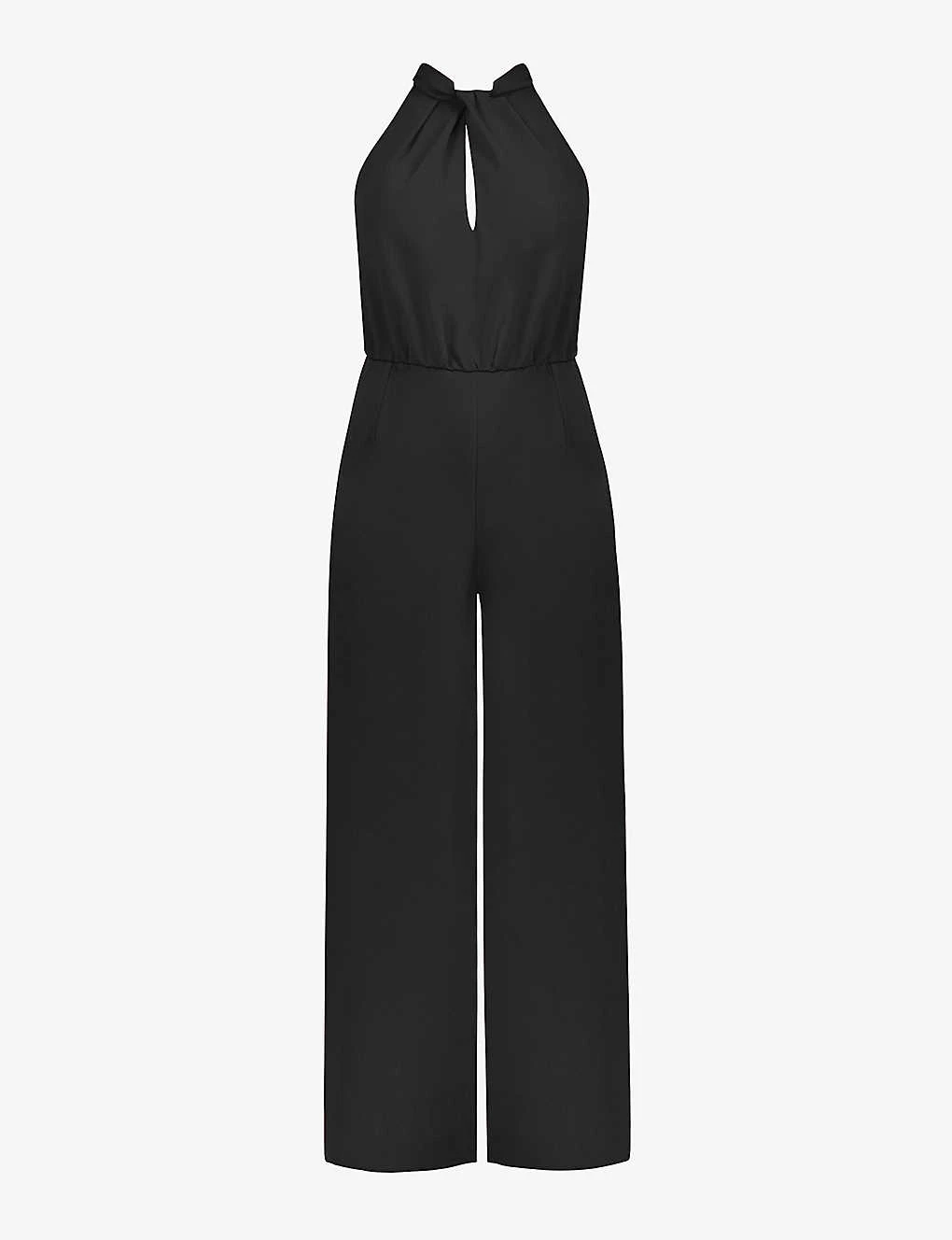 Sophia Twisted-neckline Wide-leg Crepe Jumpsuit 1 Sophia Twisted-neckline Wide-leg Crepe Jumpsuit