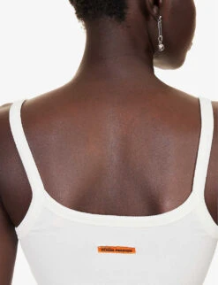 Slim-fit Stretch-cotton Blend Top -Women Clothing Store R04192044 IVORY ALT04