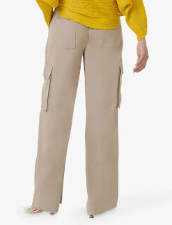 High-rise Leg-pocket Crepe Cargo Trousers -Women Clothing Store R04194009 STONE ALT03