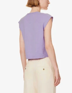 ME AND EM Plunge V-neck Brushed-knit Cashmere Vest -Women Clothing Store R04194882 POWDERLAVENDER ALT03