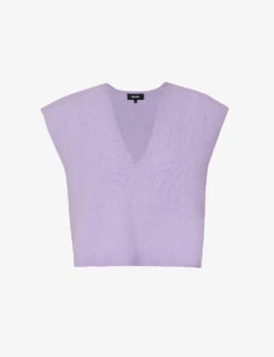 ME AND EM Plunge V-neck Brushed-knit Cashmere Vest