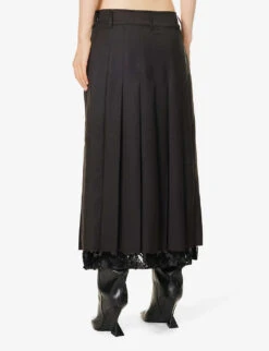 Brone Sequin-embellished Wool Midi Skirt -Women Clothing Store R04195243 CHOCOLATEBLACK ALT03