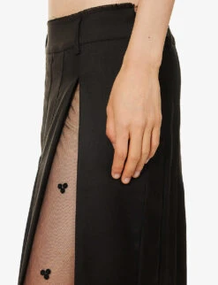 Brone Sequin-embellished Wool Midi Skirt -Women Clothing Store R04195243 CHOCOLATEBLACK ALT04