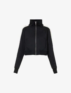 Palm Angels Brand-print Contrast-trim Woven Jacket