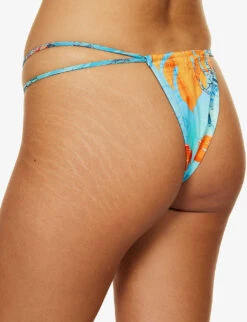 Jaded London Graphic-pattern Recycled-polyester-blend Bikini Bottoms -Women Clothing Store R04197648 MONSTERAPRINT ALT03
