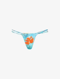 Jaded London Graphic-pattern Recycled-polyester-blend Bikini Bottoms