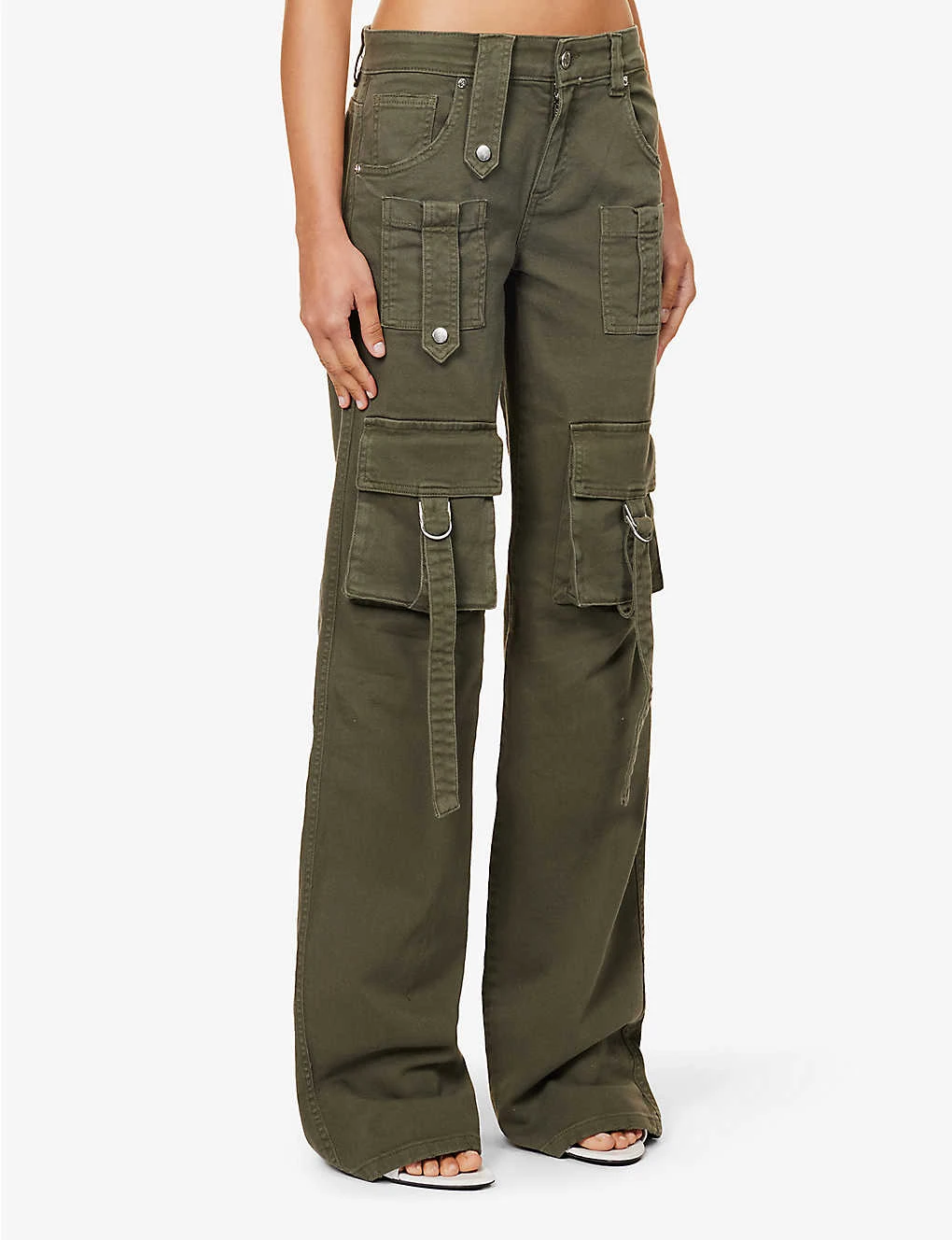 Blumarine Brand-patch Flap-pocket Mid-rise Straight-leg Denim Cargo Trousers 3 Blumarine Brand-patch Flap-pocket Mid-rise Straight-leg Denim Cargo Trousers - Image 3