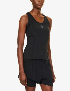 Adidas By Stella Mccartney TruePurpose Racerback Stretch-recycled Polyester-blend Top -Women Clothing Store R04201616 BLACK ALT02