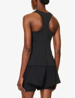 Adidas By Stella Mccartney TruePurpose Racerback Stretch-recycled Polyester-blend Top -Women Clothing Store R04201616 BLACK ALT03