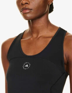 Adidas By Stella Mccartney TruePurpose Racerback Stretch-recycled Polyester-blend Top -Women Clothing Store R04201616 BLACK ALT04