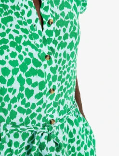 Whistles Smooth Leopard-print Puff-sleeve Woven Jumpsuit -Women Clothing Store R04201829 MULTICOLOURED ALT04