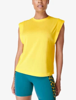 Sweaty Betty Breathe Easy Boxy-fit Stretch-jersey T-shirt -Women Clothing Store R04201935 APOLLOYELLOW ALT02