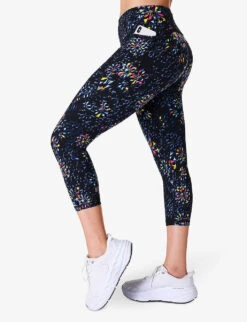 Sweaty Betty Power Cropped Stretch-woven Leggings -Women Clothing Store R04201953 BLACKFACETEDFLORAL ALT02
