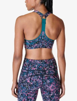 Sweaty Betty Power Medium-impact Stretch-woven Sports Bra -Women Clothing Store R04202155 PINKSCATTEREDPETAL ALT03
