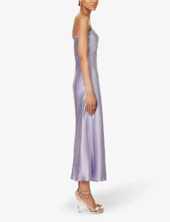 Joana Strapless Silk Midi Dress 7 Joana Strapless Silk Midi Dress -Women Clothing Store R04203303 AURA ALT02